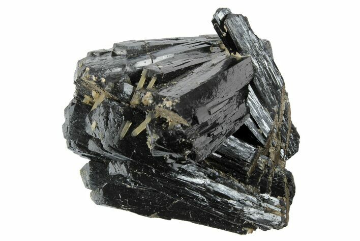 Lustrous Ilvaite Crystal Cluster with Quartz - Inner Mongolia #173103